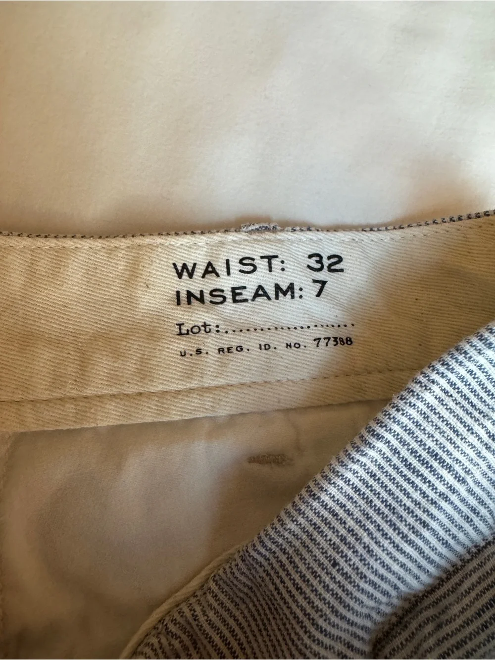 J. Crew Blue Striped shorts - 32” Waist, 7” Inseam